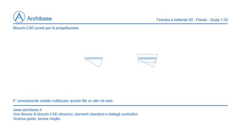 Finestra a battente 60 – Pianta – Scala 1:50