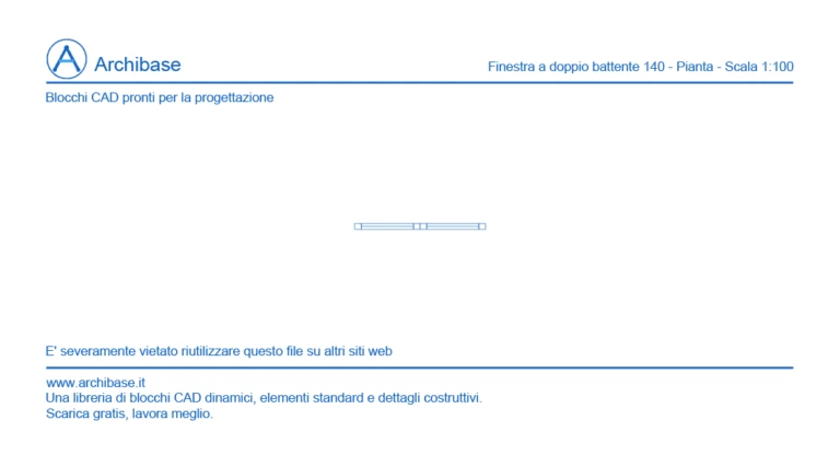 Finestra a battente 2 ante 140 – Pianta – 1:100