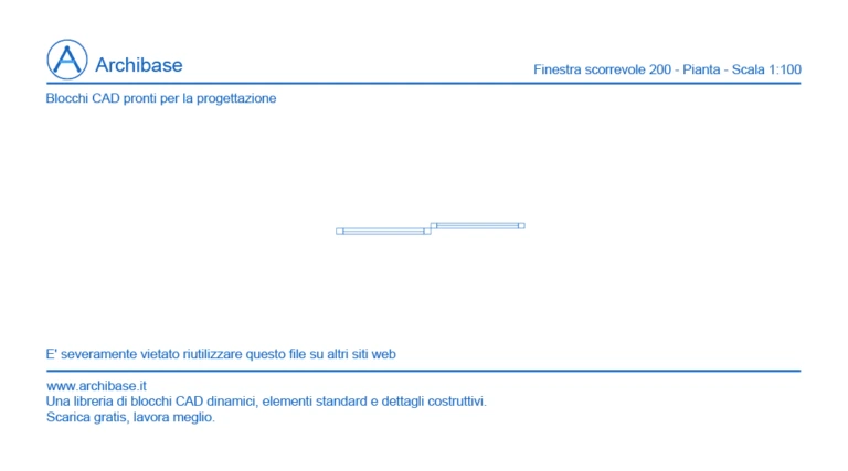 Finestra scorrevole 200 – Pianta – 1:100