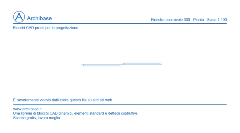 Finestra scorrevole 300 – Pianta – 1:100