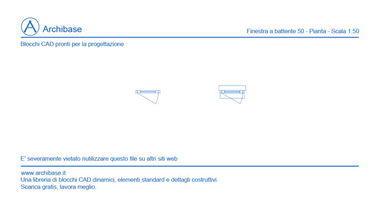 Finestra a battente 50 – Pianta – Scala 1:50