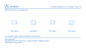 Finestra a battente 50 x 40 – Prospetto – Scala 1:50