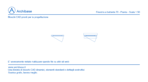 Finestra a battente 70 – Pianta – Scala 1:50
