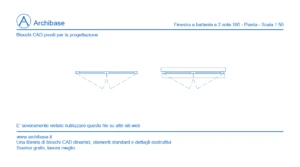 Finestra a battente 2 ante 180 – Pianta – 1:50