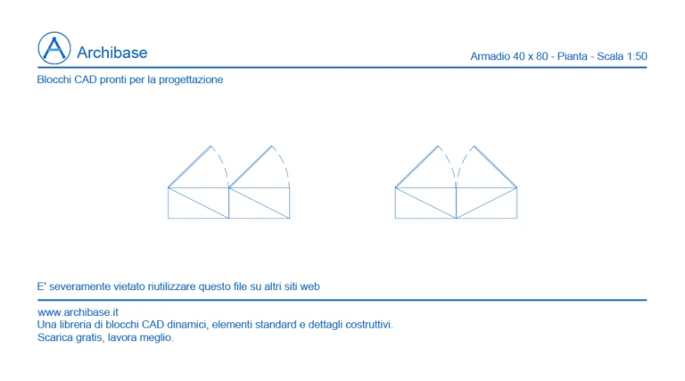 Armadio 40 x 80 – Pianta – Scala 1:50