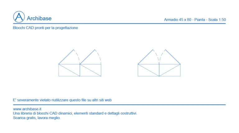 Armadio 45 x 80 – Pianta – Scala 1:50