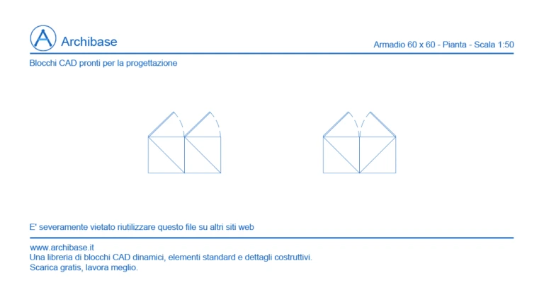 Armadio 60 x 60 – Pianta – Scala 1:50