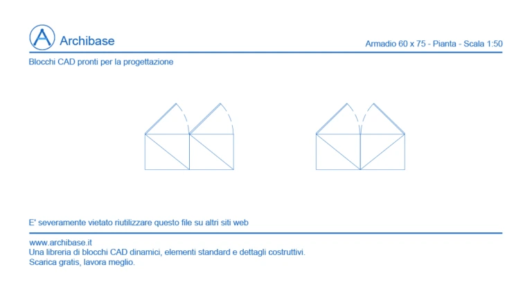 Armadio 60 x 75 – Pianta – Scala 1:50