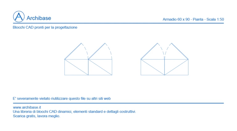 Armadio 60 x 90 – Pianta – Scala 1:50